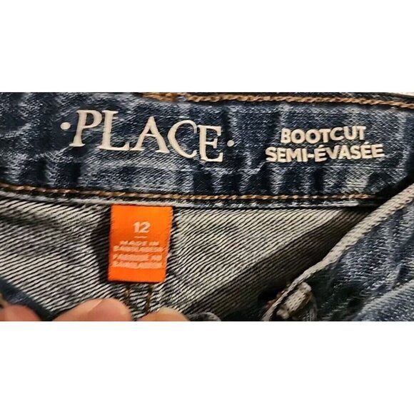 Lot of 2 Childrens Place Jeans  Size 12 Blue Boot Cut - Picture 6 of 9
